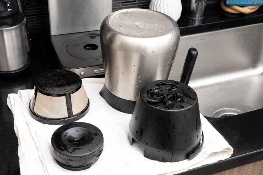 cleaning a coffee maker